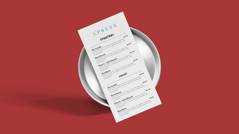 Waterproof Menus